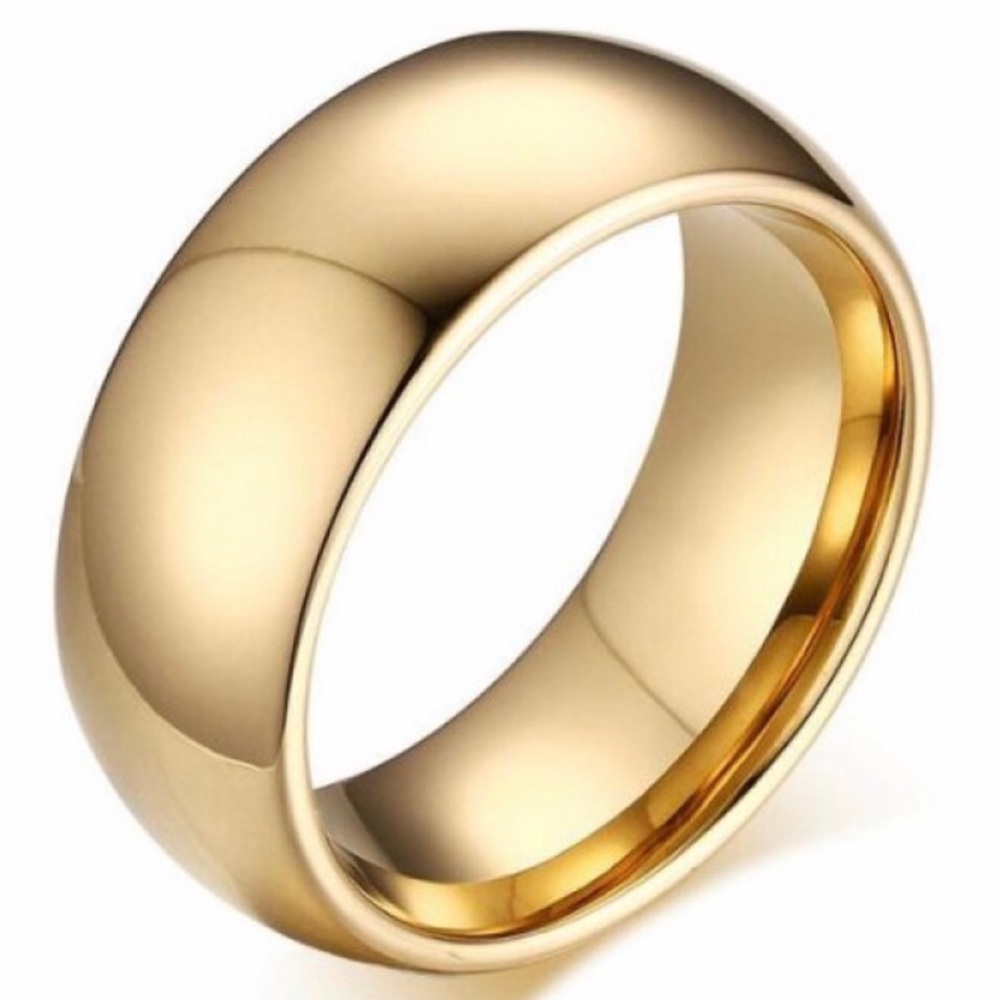 NWT yellow gold tone men/women band ring sz.9